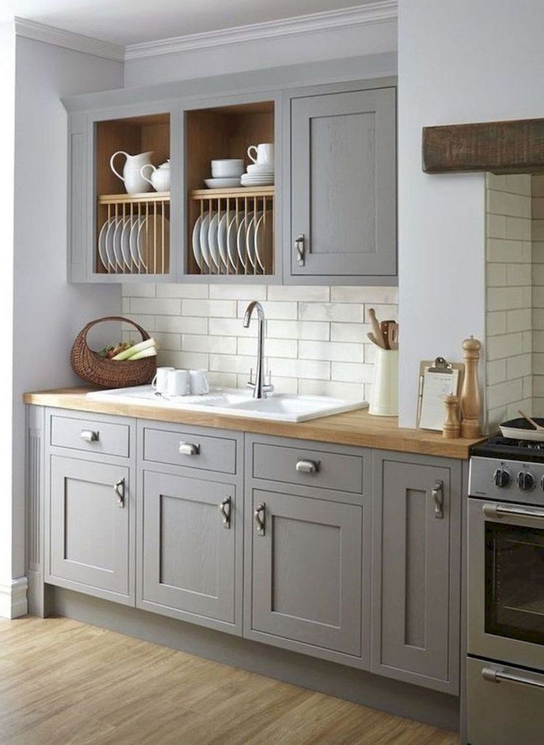 70+ Amazing Farmhouse Gray Kitchen Cabinet Design Ideas