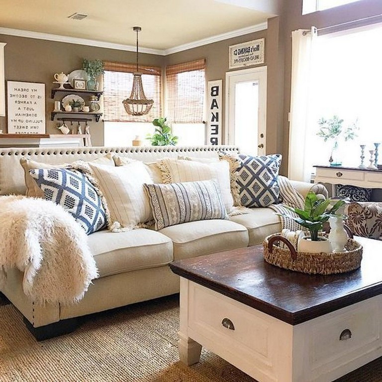 37+ Comfy Elegant Farmhouse Living Room Decoration Ideas To Manage Your ...
