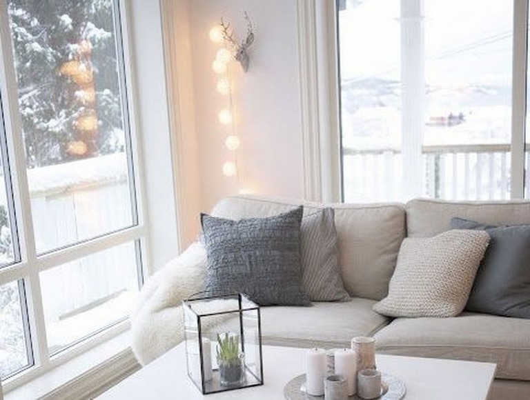 living room string lights ideas