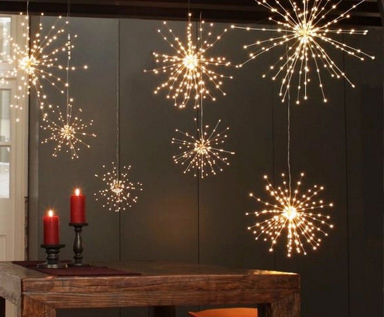 living room indoor string lights ideas