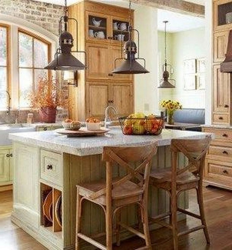 48 Best Inspiring Vintage Farmhouse Style Kitchen Island Ideas 34 ...